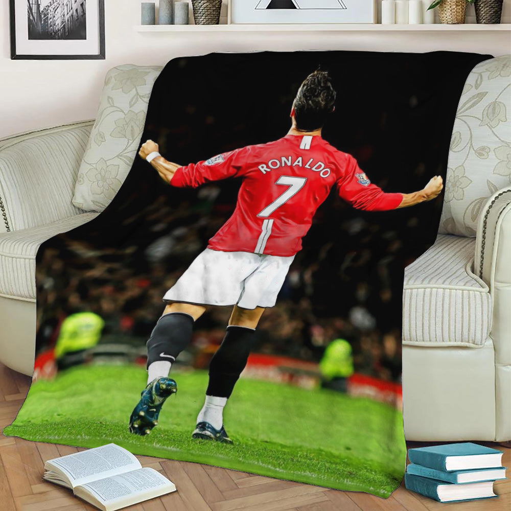 Cristiano Ronaldo Man Utd Fleece Throw Blanket
