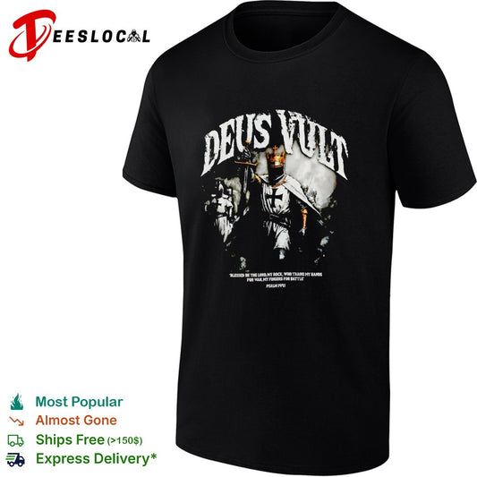 Crusader Deus Vult religious knight sword blessed be the Lord shirt
