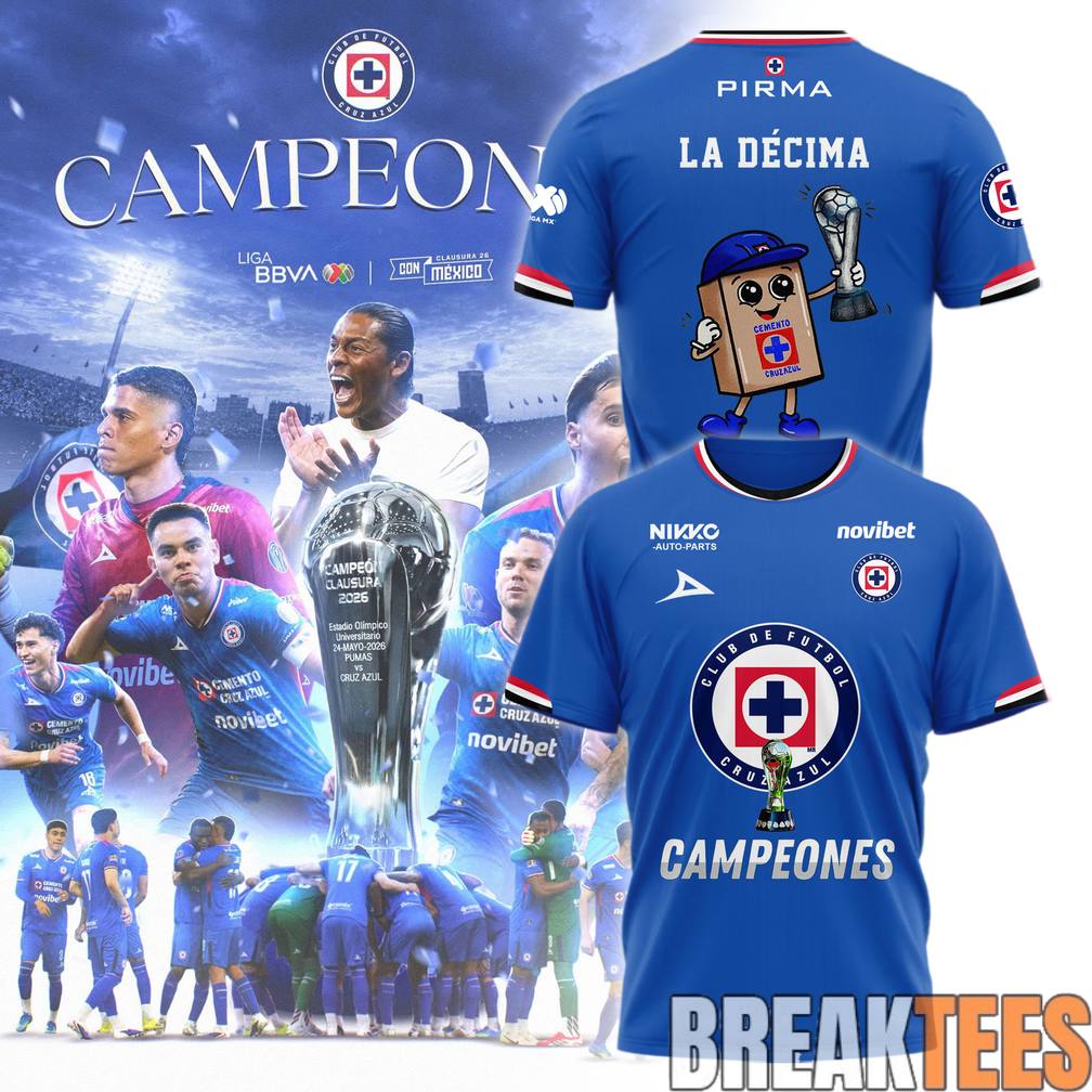 Cruz Azul La Décima Liga MX 2026 Shirt