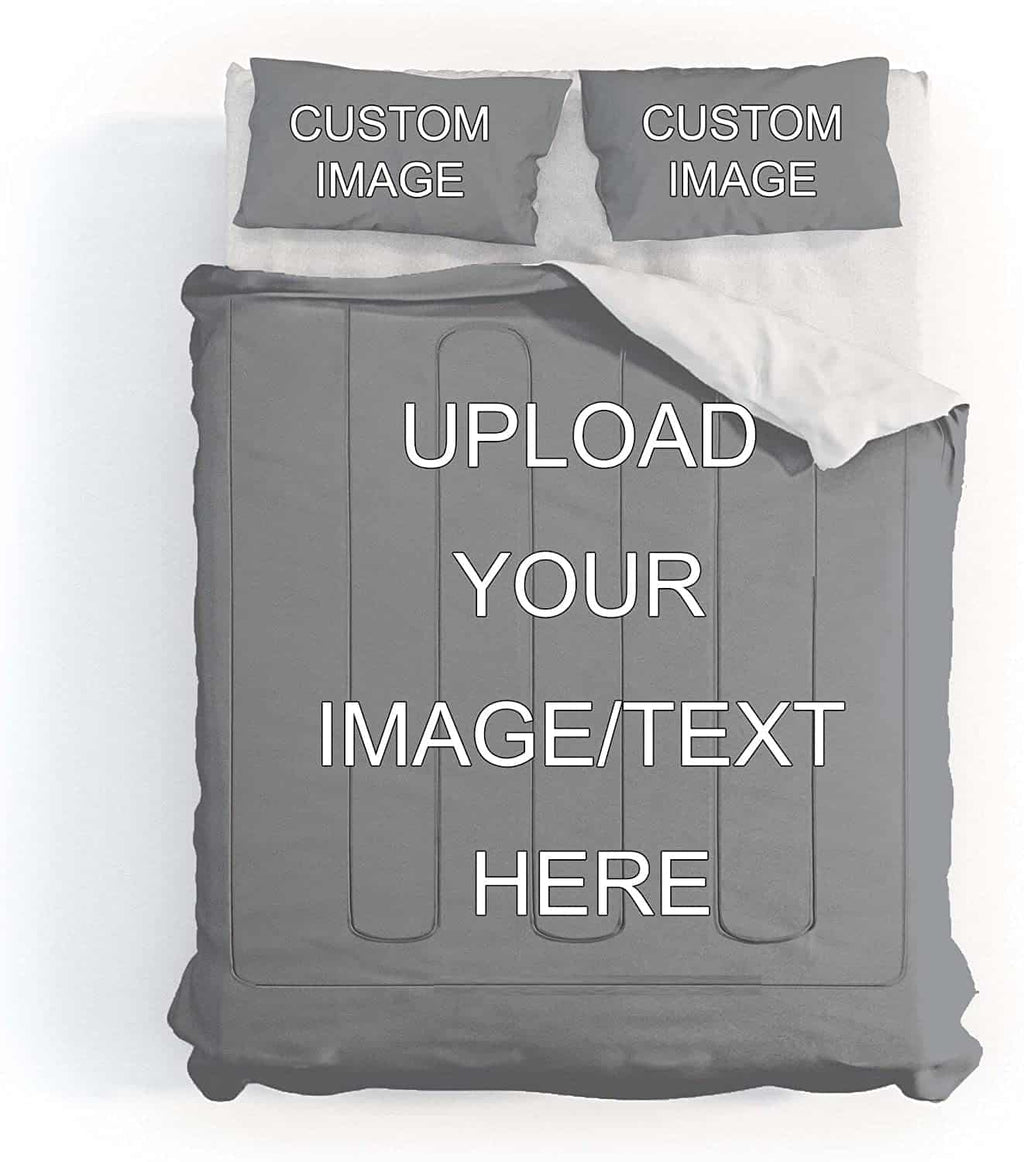 Custom Comforter Set – Super Soft Microfiber Bedding (1 Comforter, 2 Pillowcases) – Upload Your Image