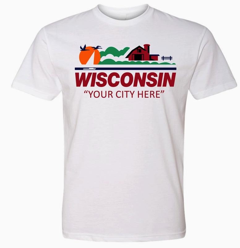 Customize Wisconsin License Plate Shirt Customize Your City Funny Valentines & Menswear Top Streetwear T-Shirts