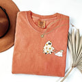СUte Ghost Dog Comfort Colors Shirt Dog Lovers Halloween Halloween Dog Shirt Spooky Season Halloween Shirt Soft Top T-Shirts