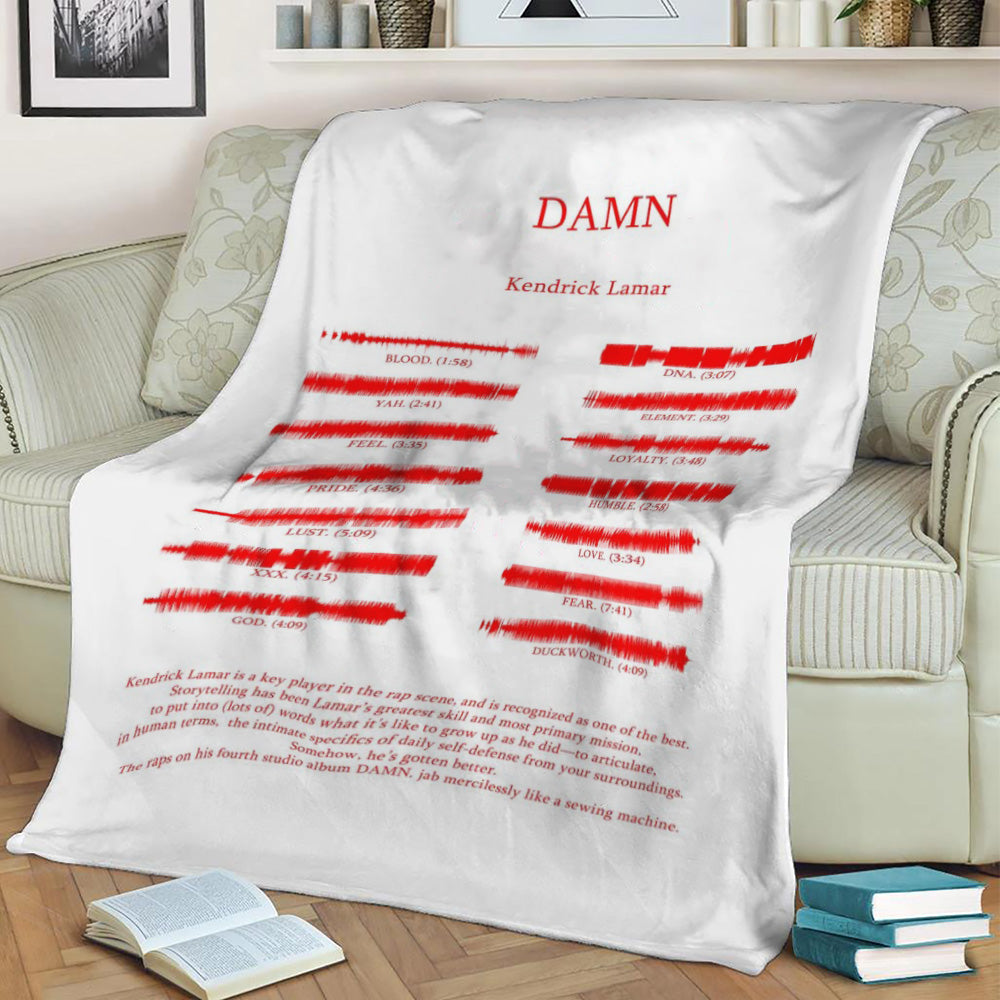 DAMN by Kendrick Lamar Fleece Throw Blanket
