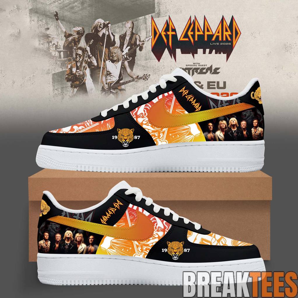 DEF LEPPARD Pyromania Strike Extreme Tour 2026 Custom Air Force 1