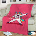 Dabbing unicorn Fleece Throw Blanket