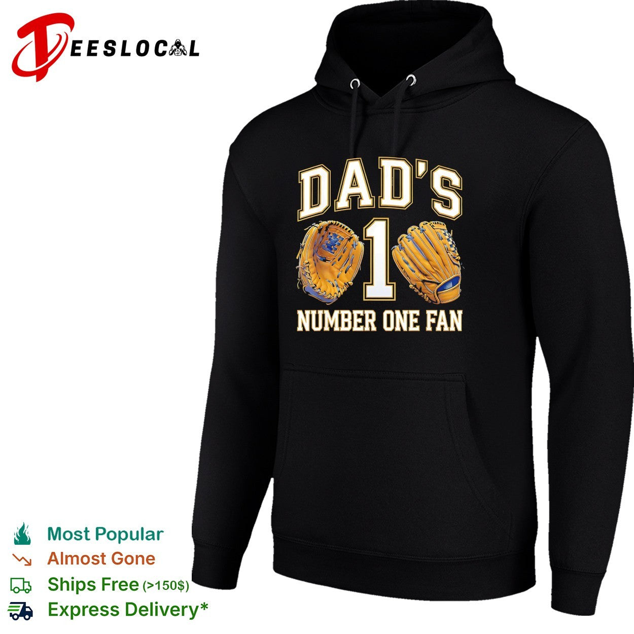 Dad’s number one fan baseball gloves shirt