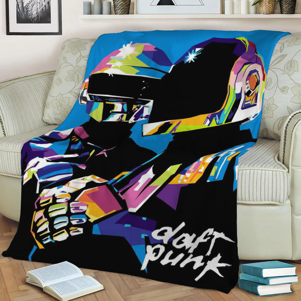 Daft Punk Popart Fleece Throw Blanket