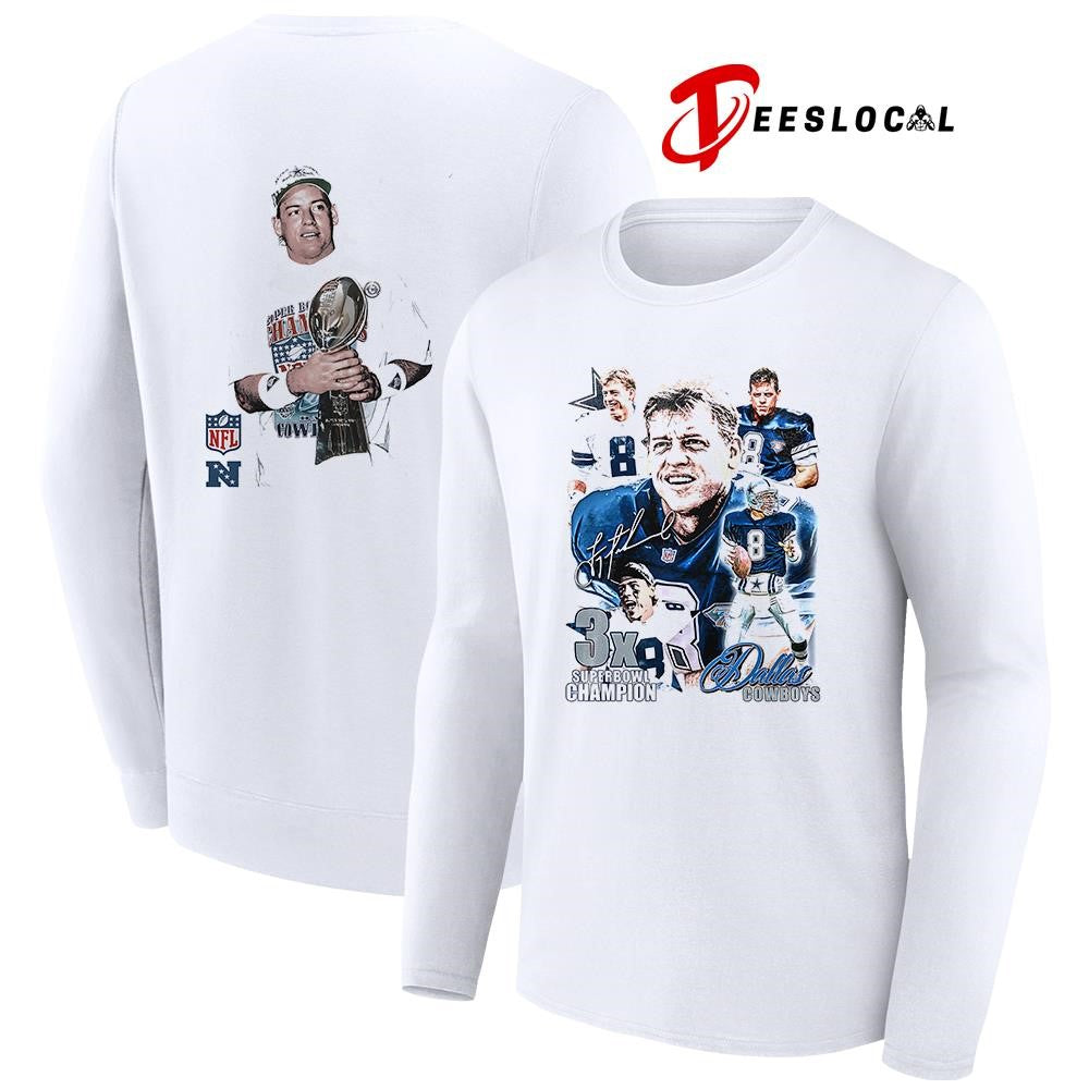Dallas Cowboys Troy Aikman 3x Super Bowl champion shirt