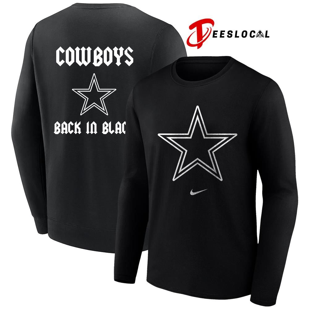Dallas Cowboys back in black logo shirt