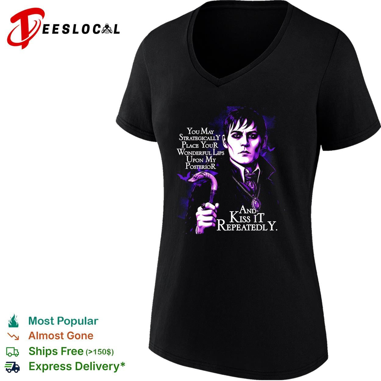Dark gothic vampire you may place your lips and kiss it funny shirt