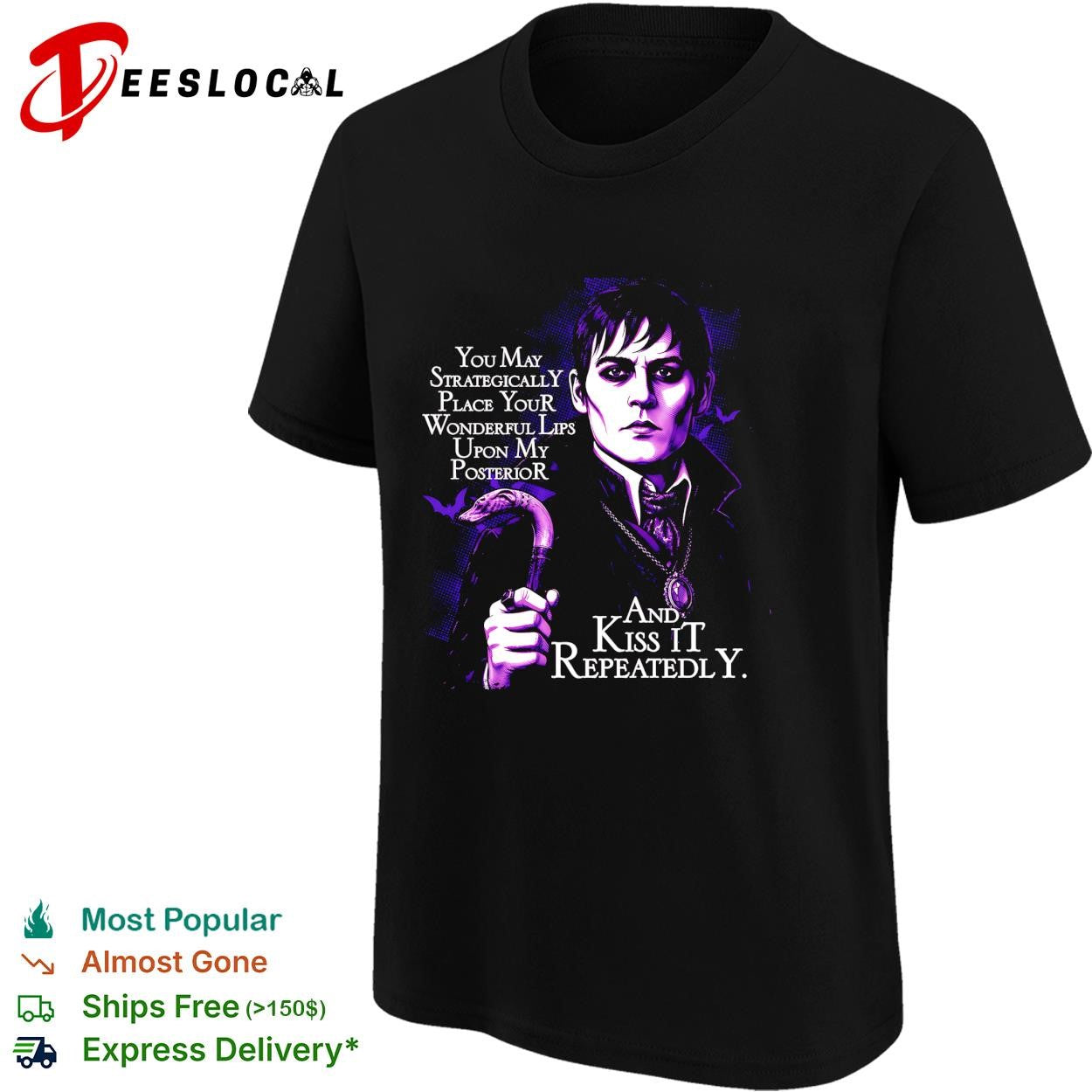 Dark gothic vampire you may place your lips and kiss it funny shirt