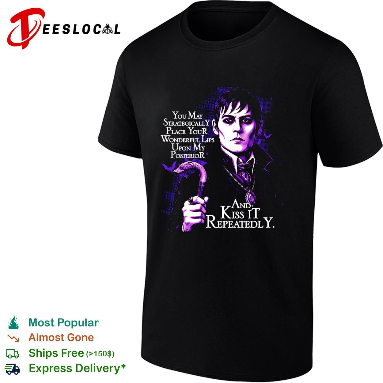 Dark gothic vampire you may place your lips and kiss it funny shirt