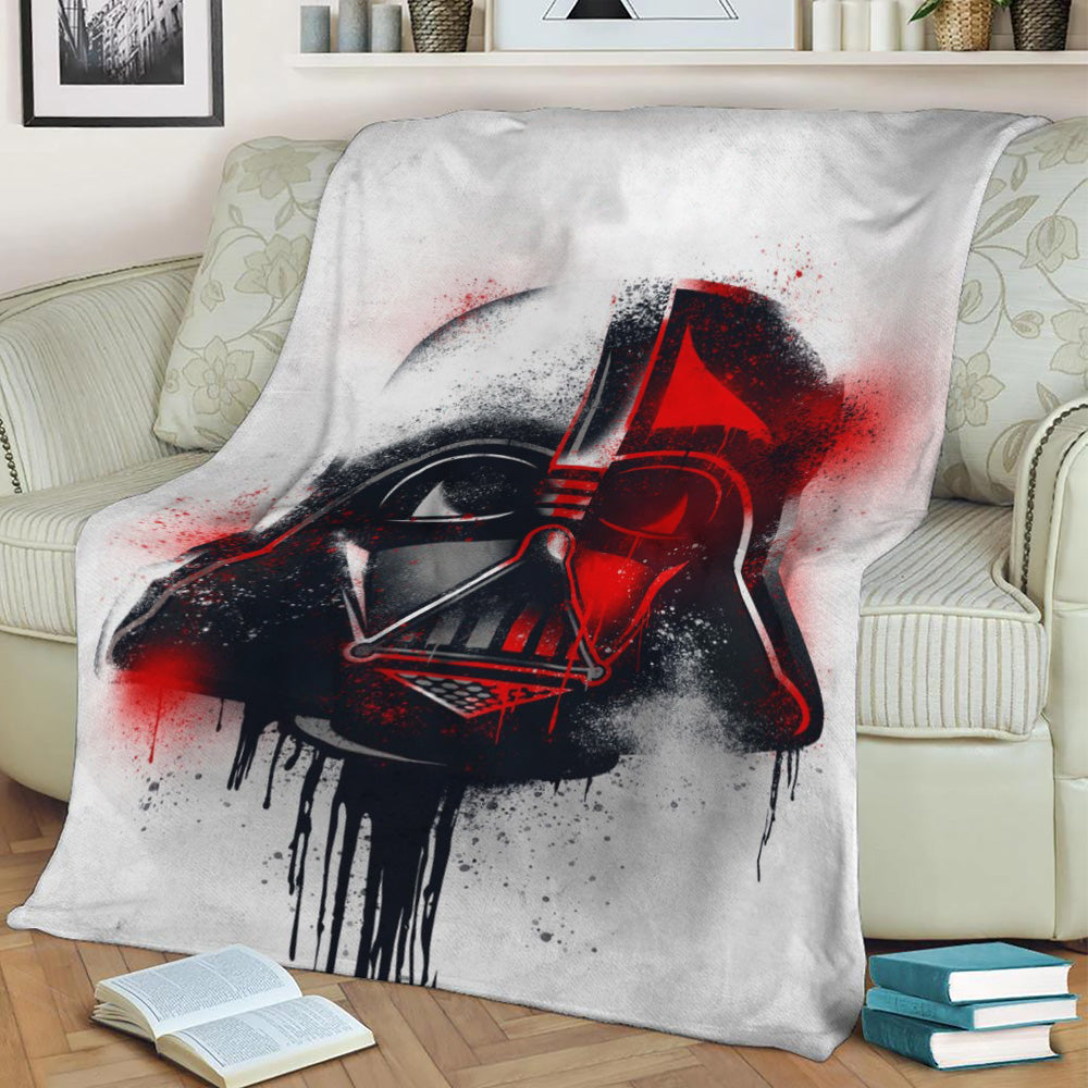 Darth Vader Graffitti Helmet Fleece Throw Blanket