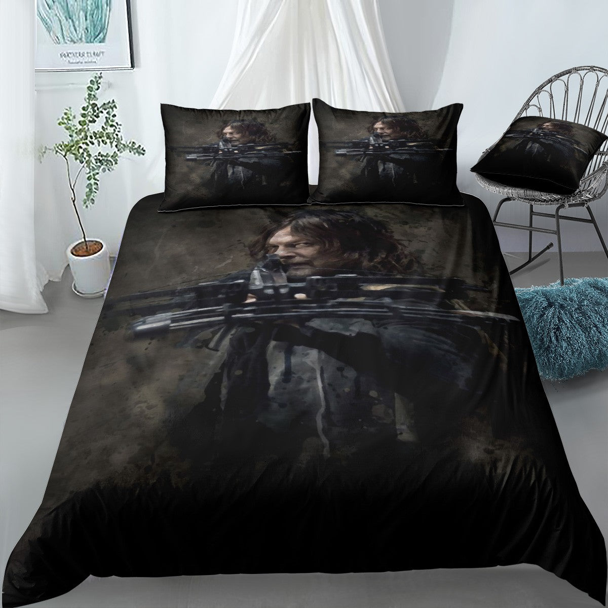 Daryl Dixon Walking Dead Bedding Set (Duvet Cover & Pillow Shams)
