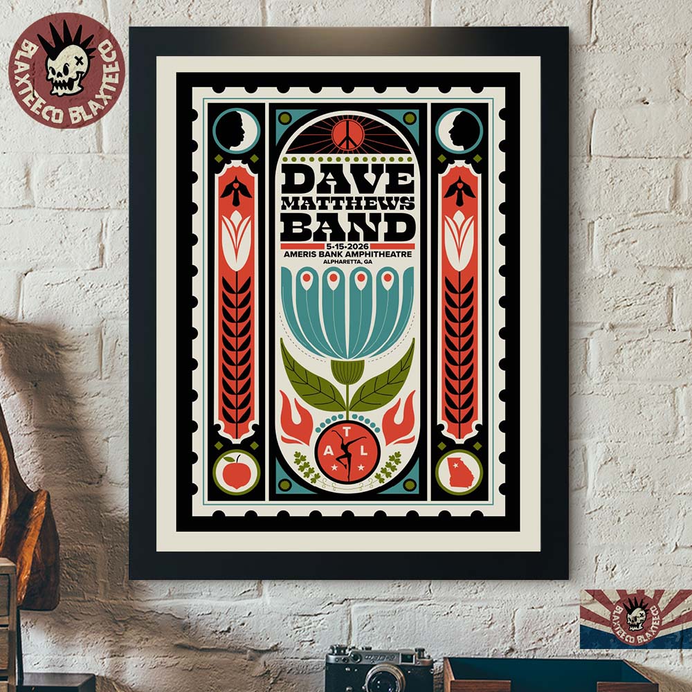 Dave Matthews Band Alpharetta Georgia 2026 Venue Poster At Ameris Bank Amphitheatre On May 15 2026 Home Decor Poster Canvas