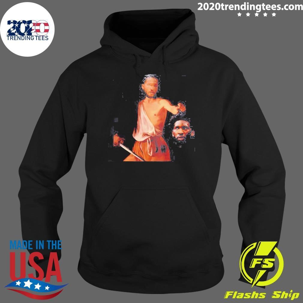 David With The Head Of Goliath Jalen Brunson Joel Embiid New York Knicks Basketball Parody Shirt