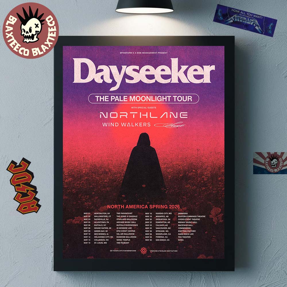 Dayseeker The Pale Moonlight Tour North America Spring 2026 Schedule Dates Poster Canvas