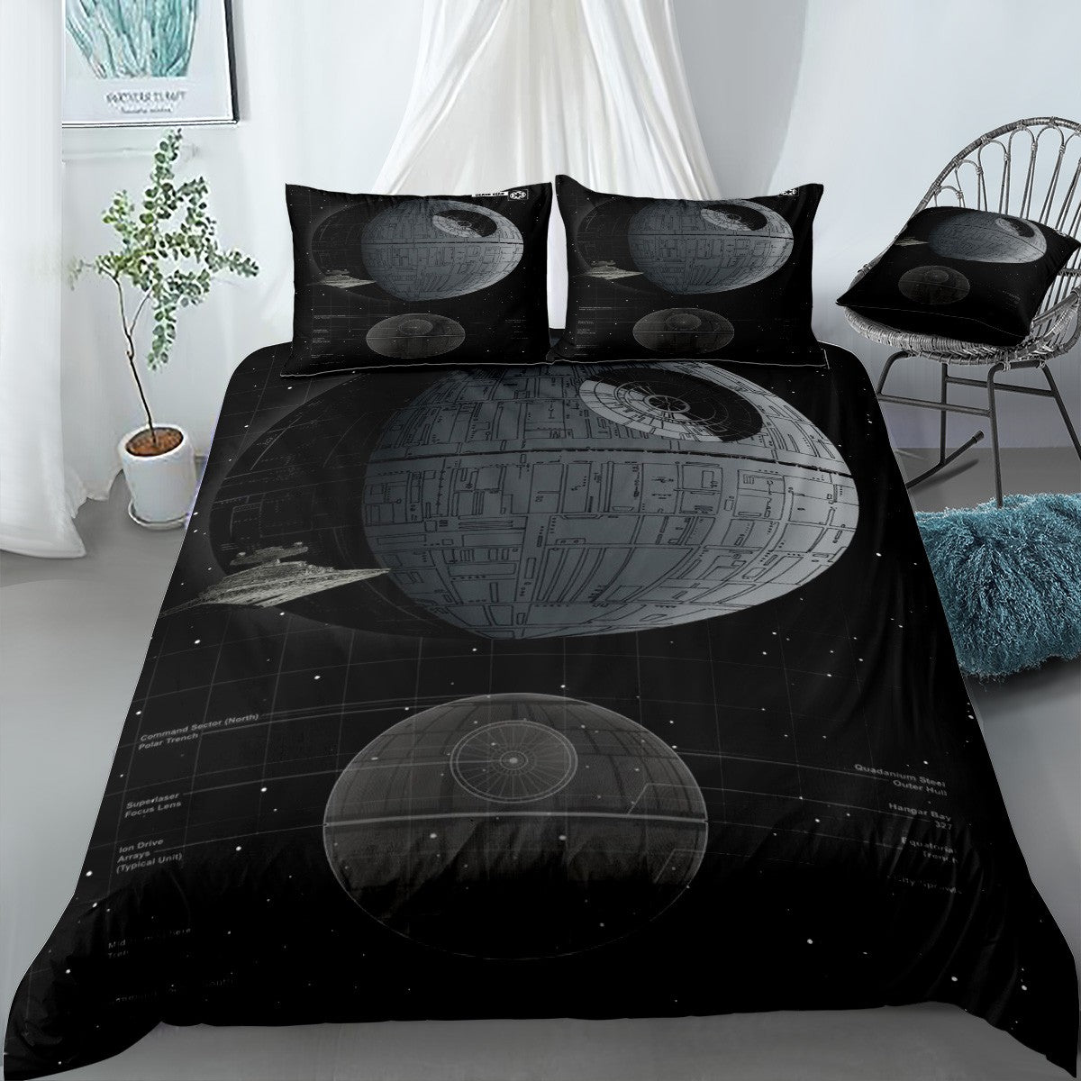 Death Star Bedding Set (Duvet Cover & Pillow Shams)