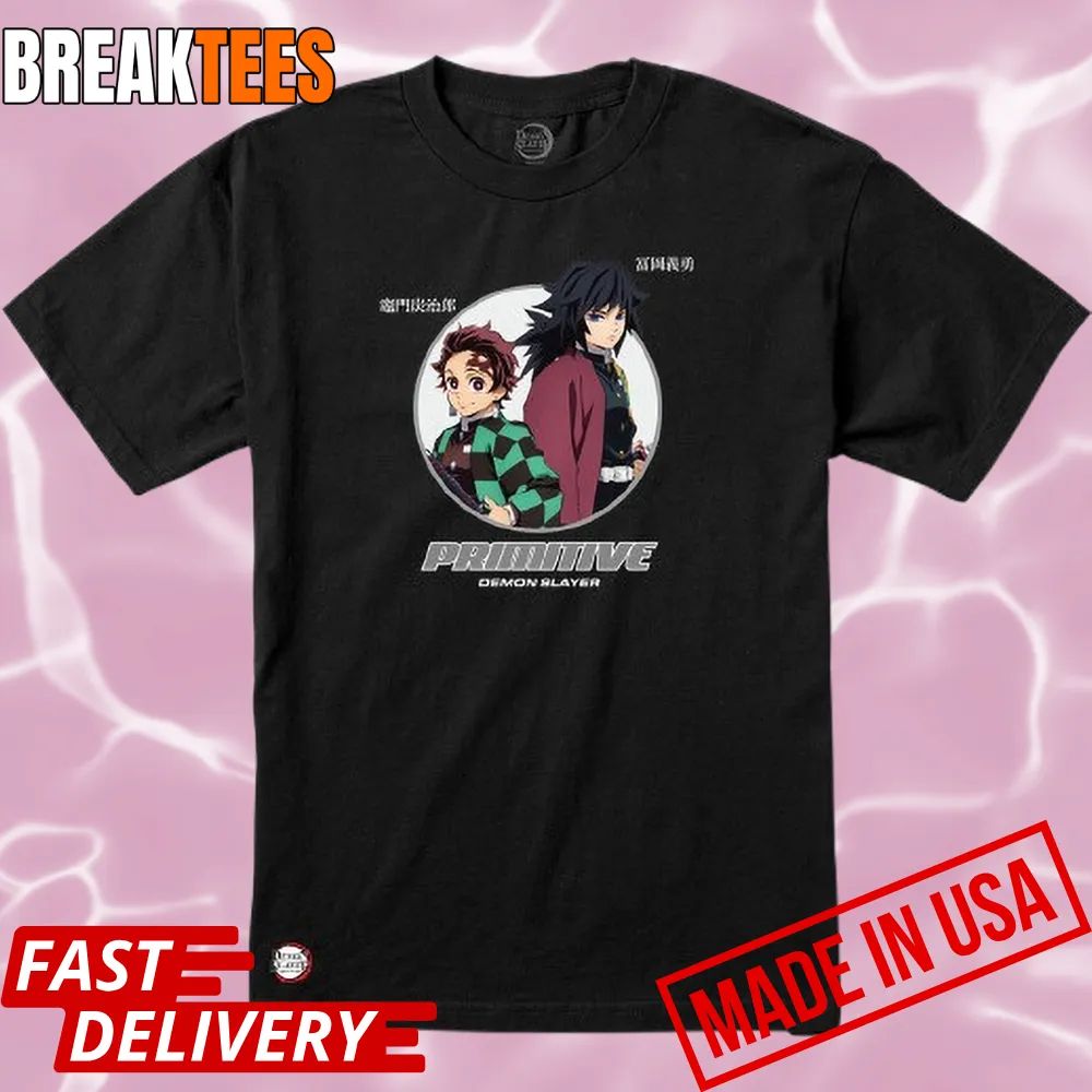 Demon Slayer x Primitive Tanjiro Kamado & Giyu Tomioka T-Shirt
