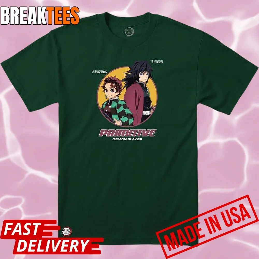 Demon Slayer x Primitive Tanjiro Kamado & Giyu Tomioka T-Shirt