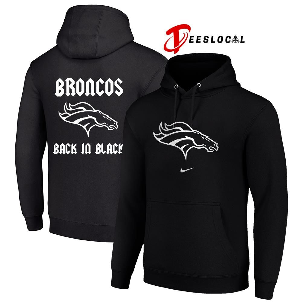Denver Broncos back in black logo shirt