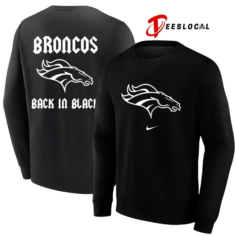 Denver Broncos back in black logo shirt