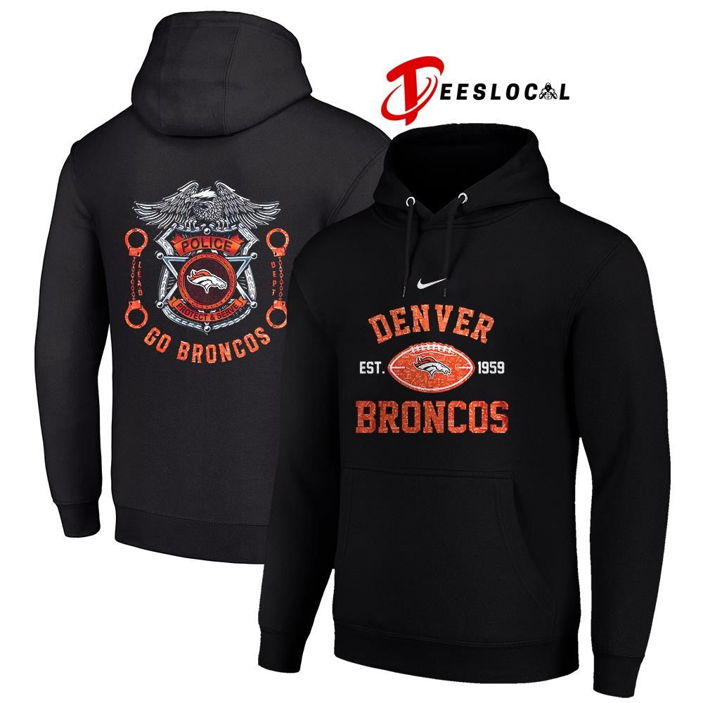 Denver Broncos law enforcement tribute protect and serve logo shirt