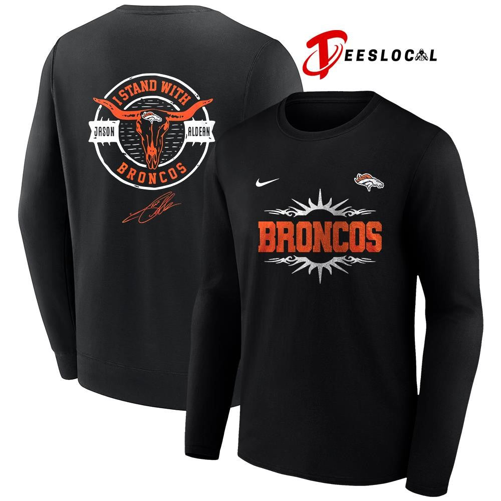 Denver Broncos x Jason Aldean I stand signature logo shirt