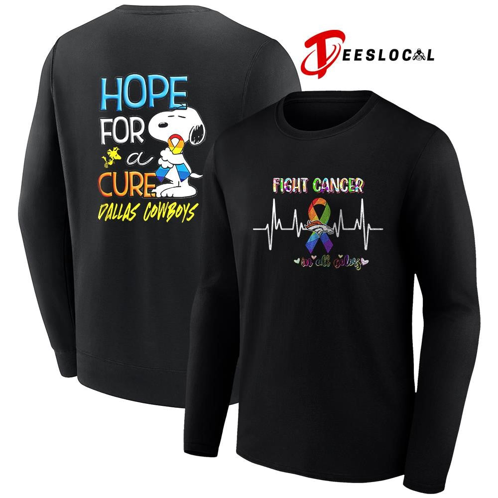 Denver Broncos x Peanuts Snoopy fight cancer in all colors hope for a cure shirt