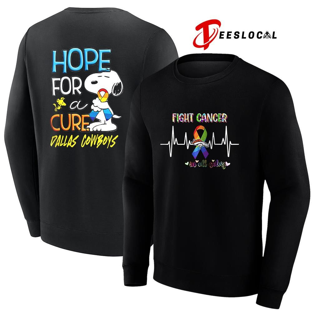 Denver Broncos x Peanuts Snoopy fight cancer in all colors hope for a cure shirt