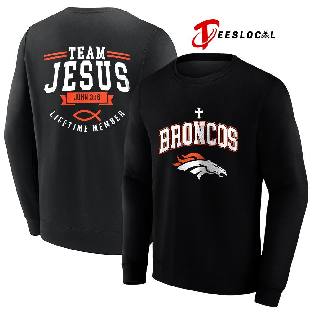 Denver Broncos x team Jesus lifetime member John 3 16 logo shirt