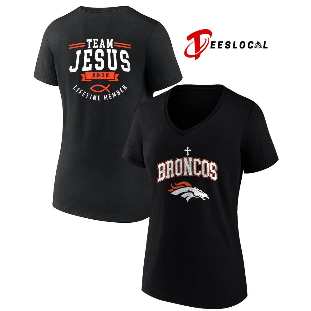 Denver Broncos x team Jesus lifetime member John 3 16 logo shirt