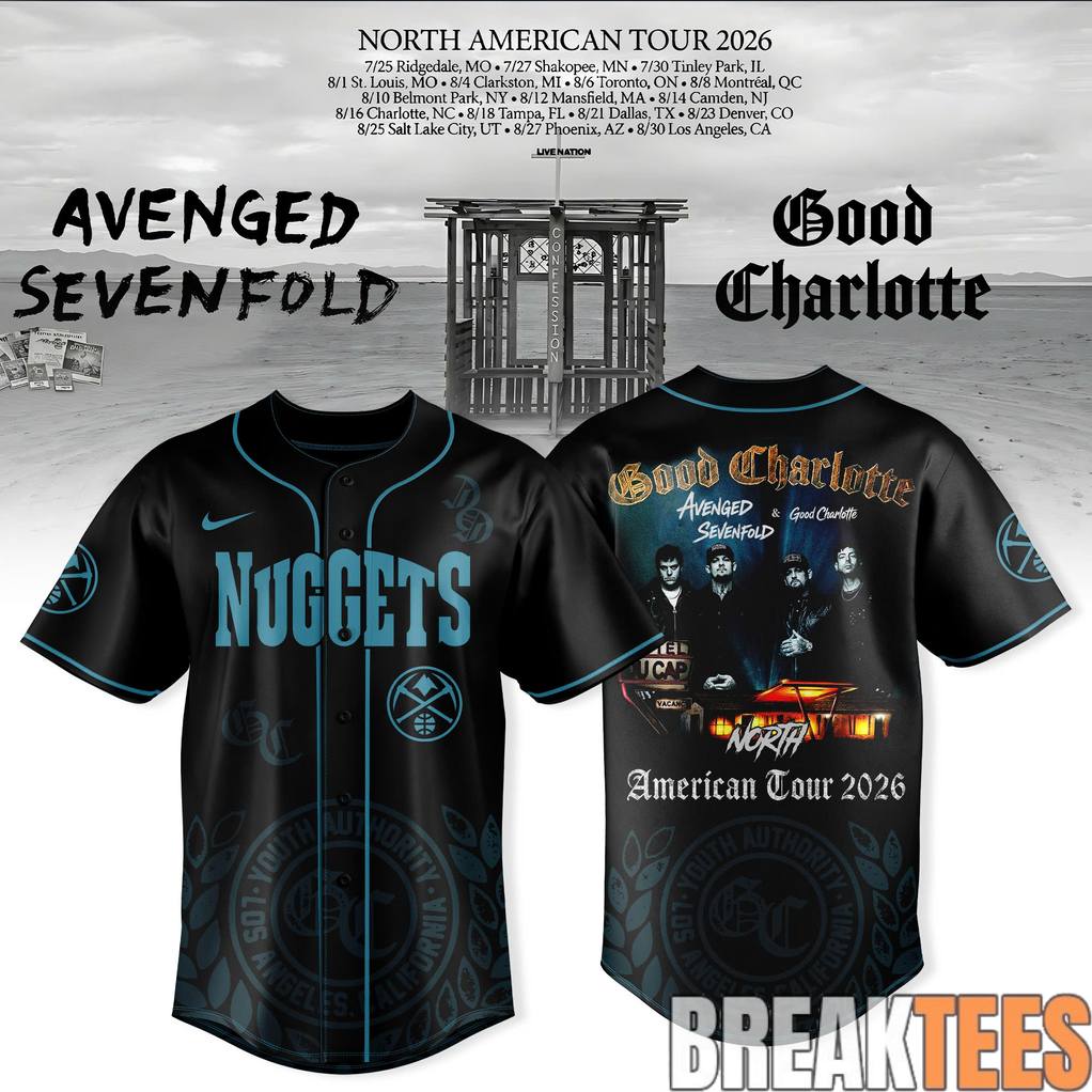 Denver Nuggets x Avenged Sevenfold x Good Charlotte North American Tour 2026 Baseball Jersey
