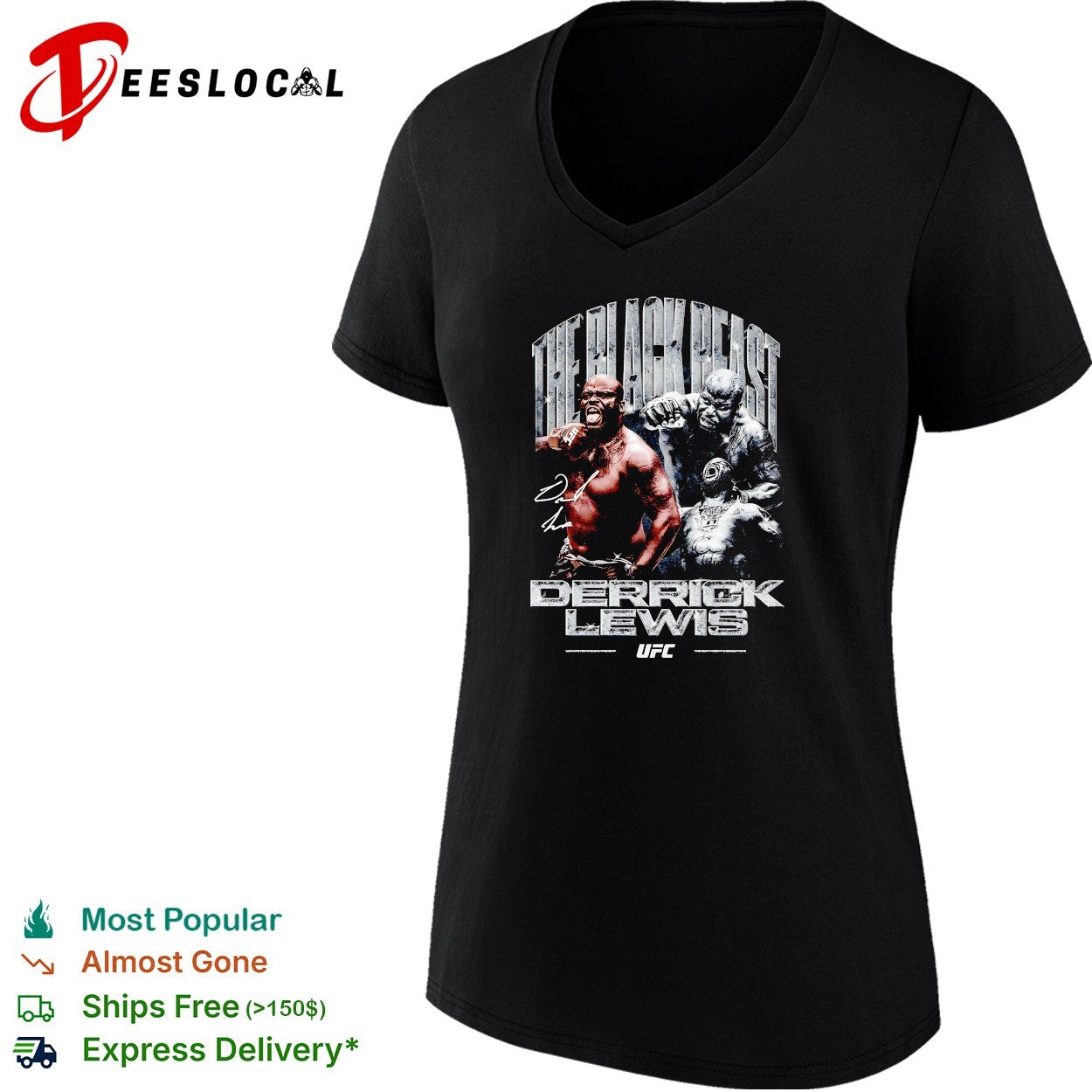 Derrick Lewis fierce beast nickname UFC poster shirt