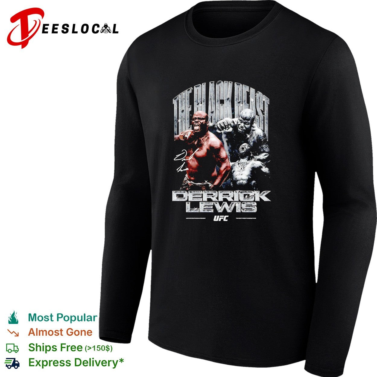 Derrick Lewis fierce beast nickname UFC poster shirt