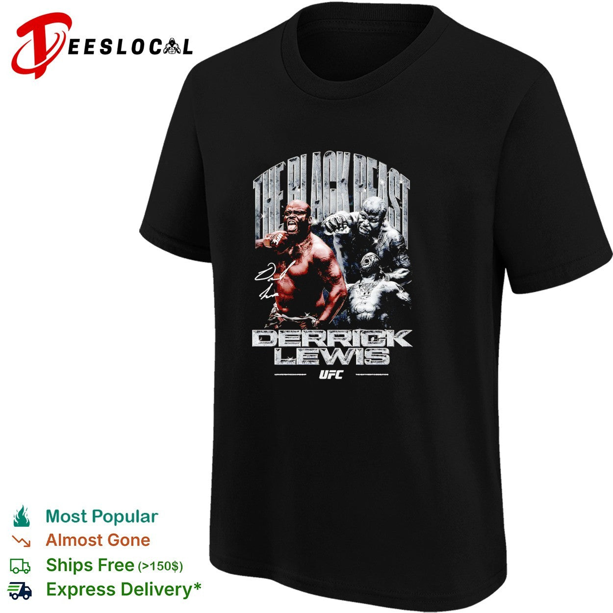 Derrick Lewis fierce beast nickname UFC poster shirt