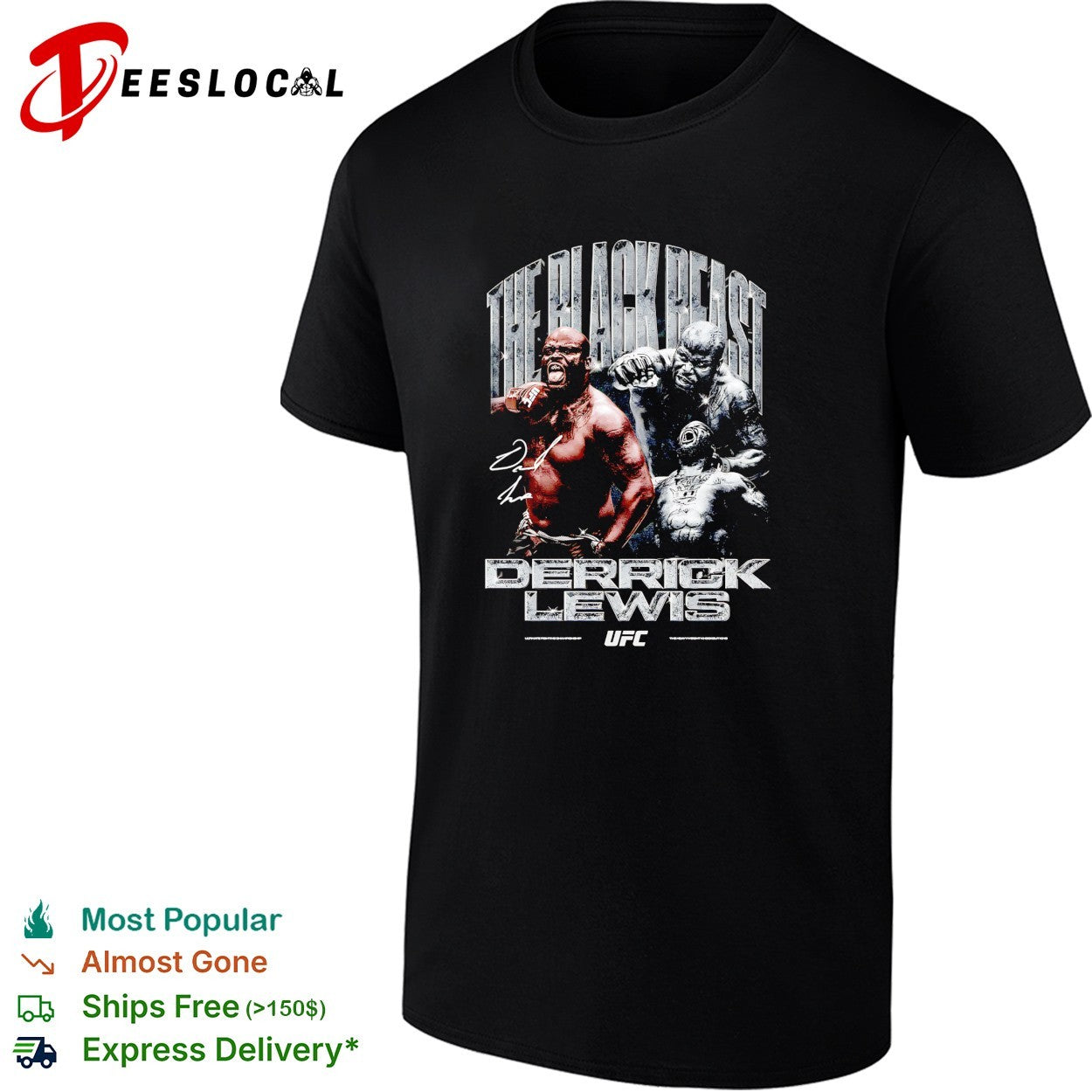 Derrick Lewis fierce beast nickname UFC poster shirt