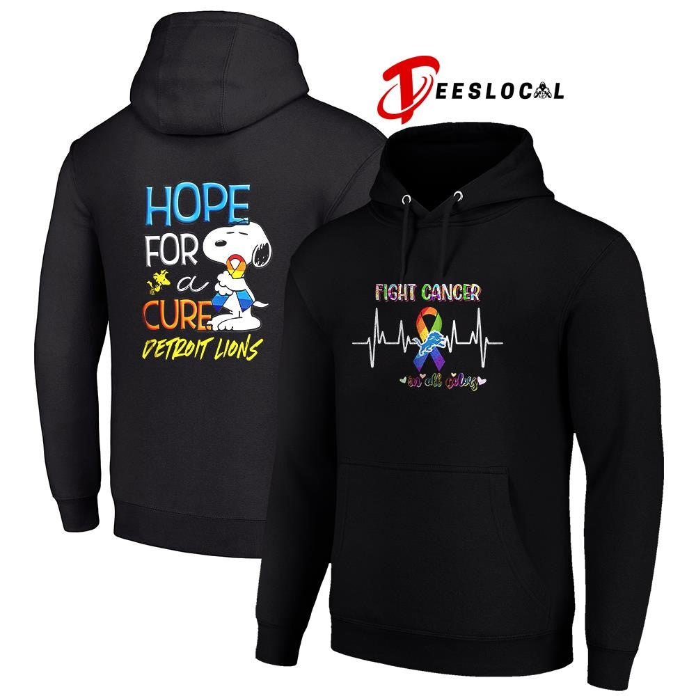 Detroit Lions x Peanuts Snoopy fight cancer in all colors hope for a cure shirt