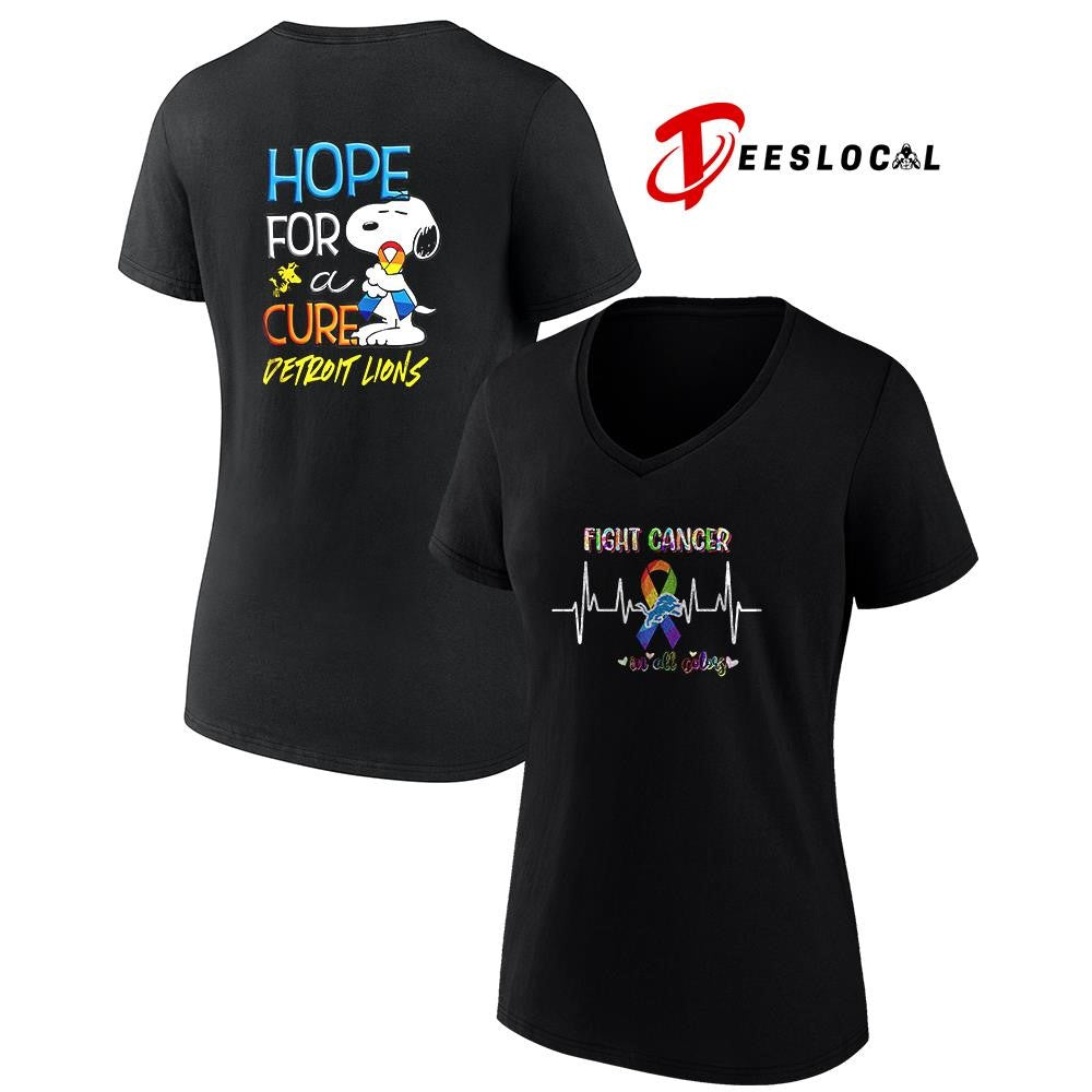 Detroit Lions x Peanuts Snoopy fight cancer in all colors hope for a cure shirt