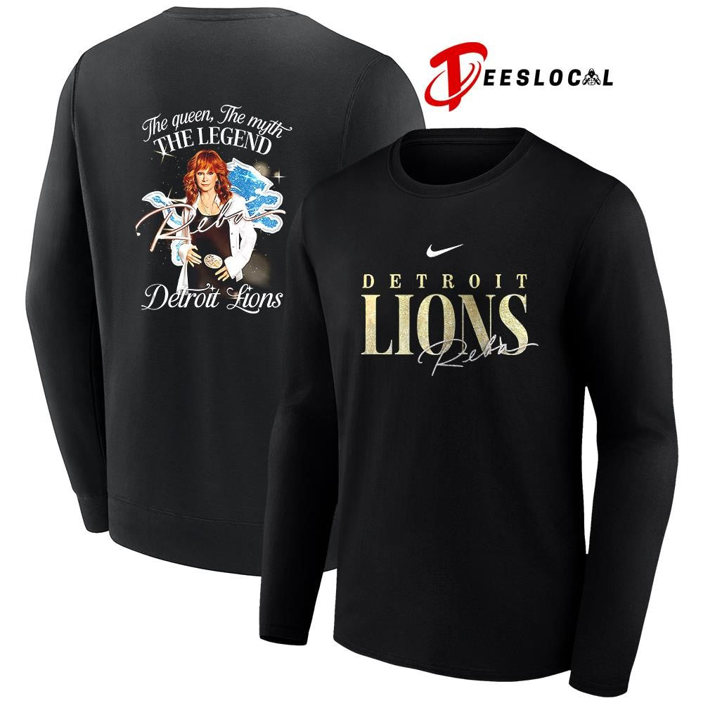 Detroit Lions x Reba McEntire the queen the myth the legend graphic shirt