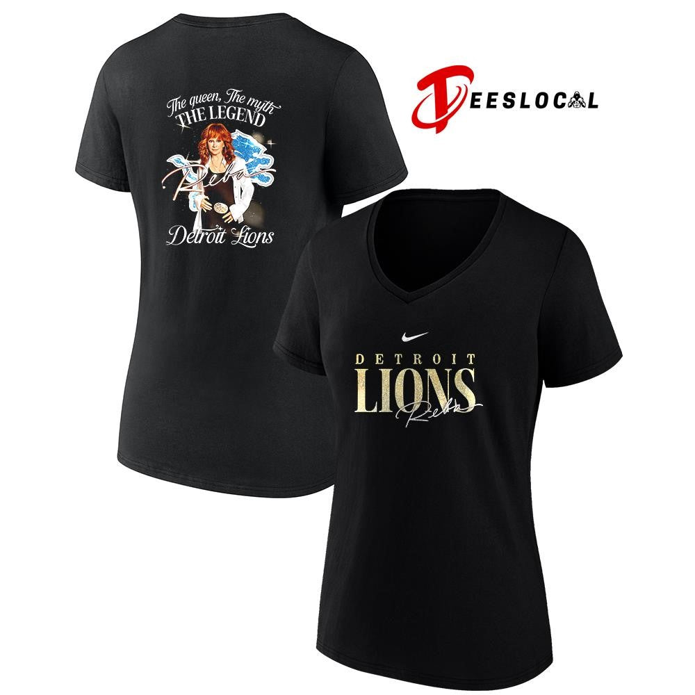 Detroit Lions x Reba McEntire the queen the myth the legend graphic shirt