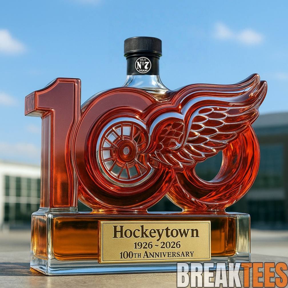 Detroit Red Wings ‘Hockeytown’ 100th Anniversary Whiskey Bottle