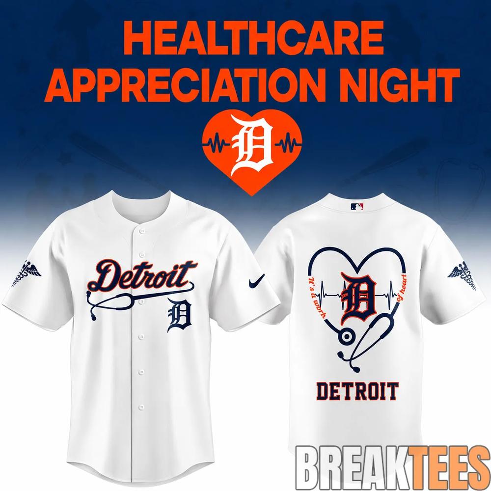 Detroit Tigers Healthcare Appreciation Night x MLB Game 2026 White Baseball Jersey