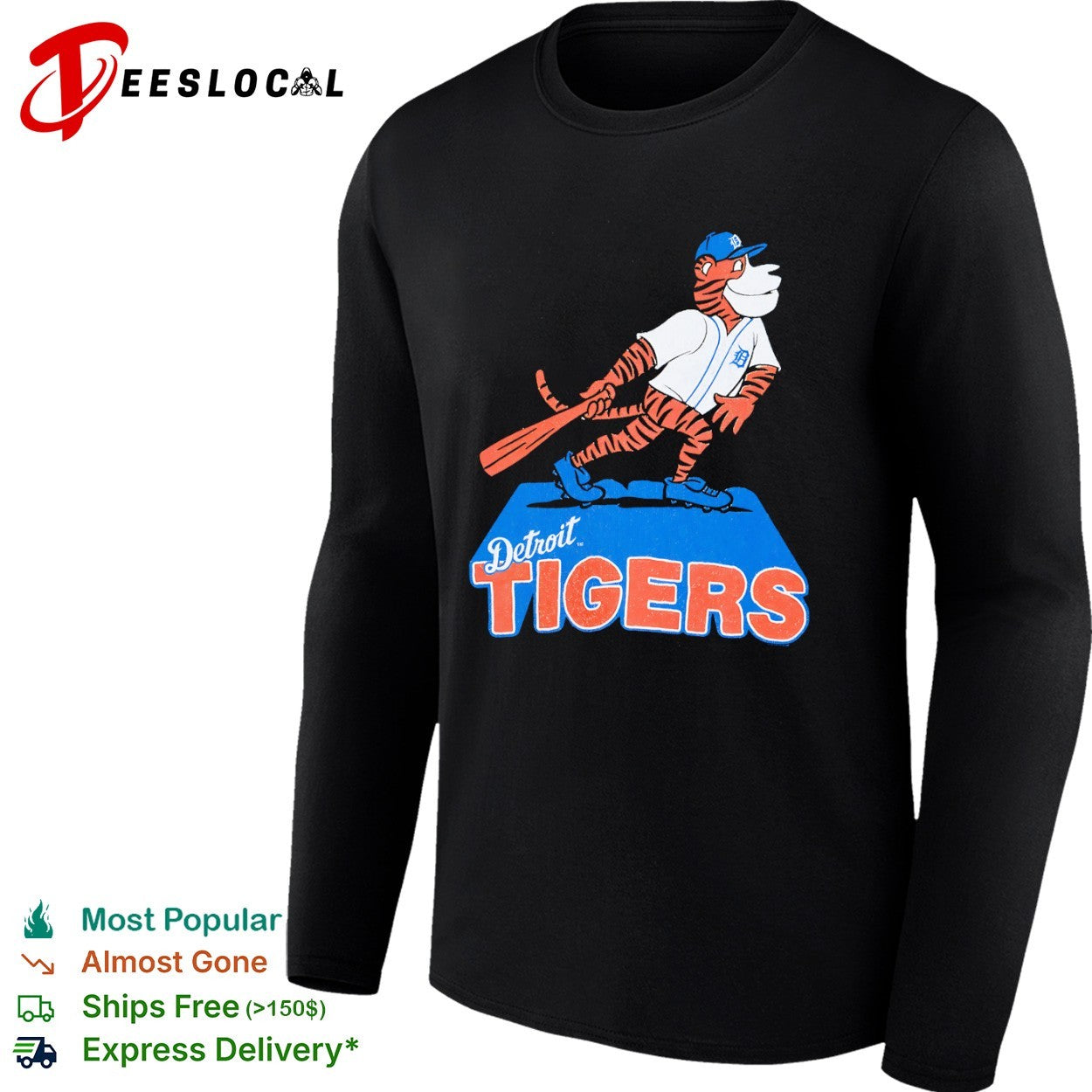 Detroit Tigers Mascot Logo Baseball Sport MLB League Shirt