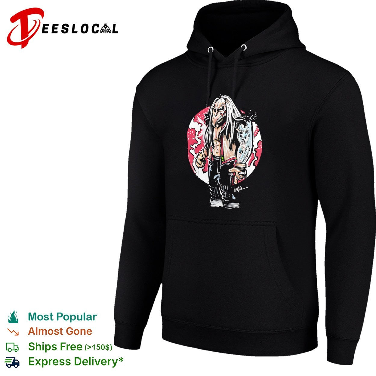 Dexter Lumis WWE wrestling mask and tattoo shirt