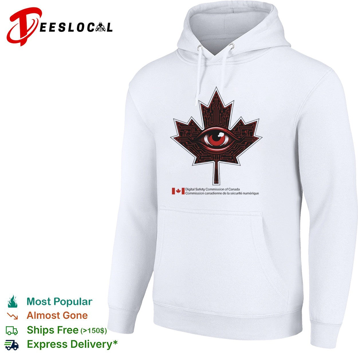 Digital Safety Commission of Canada Maple Leaf Eye Circuitry Surveillance shirt