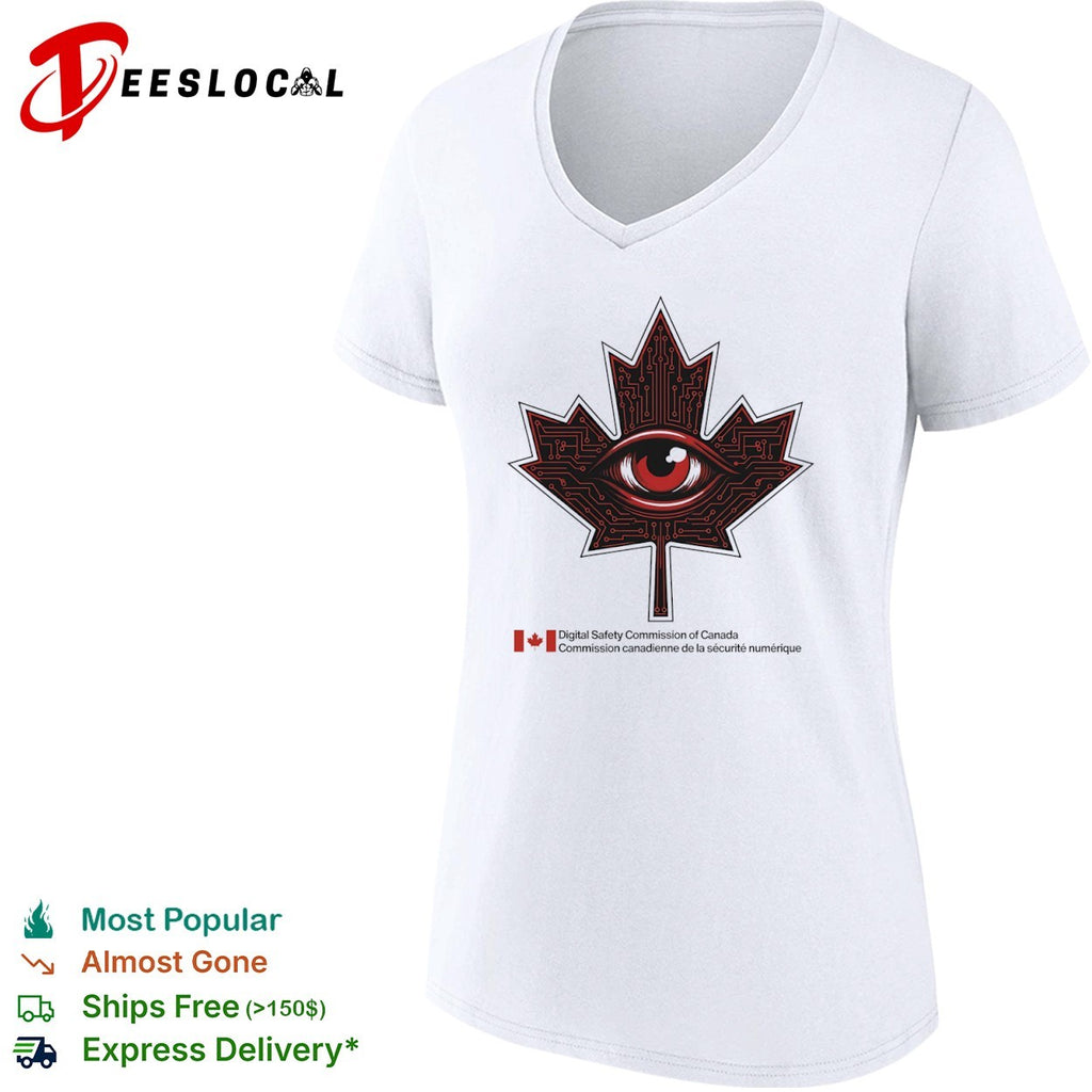 Digital Safety Commission of Canada Maple Leaf Eye Circuitry Surveillance shirt