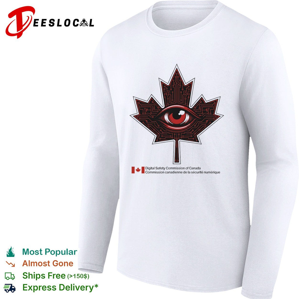 Digital Safety Commission of Canada Maple Leaf Eye Circuitry Surveillance shirt