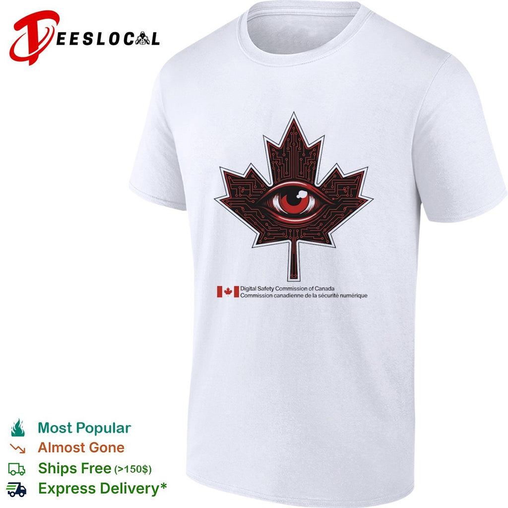 Digital Safety Commission of Canada Maple Leaf Eye Circuitry Surveillance shirt