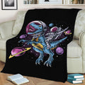 Dinosaur Astronaut Space Fleece Throw Blanket